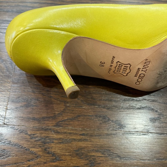 Jimmy Choo Yellow Pointed Heels Size 8 - Picture 5 of 6